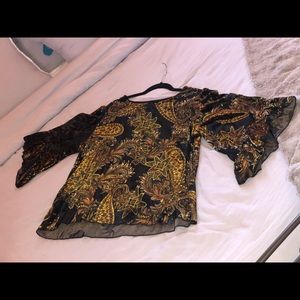 Sheer black pattern top